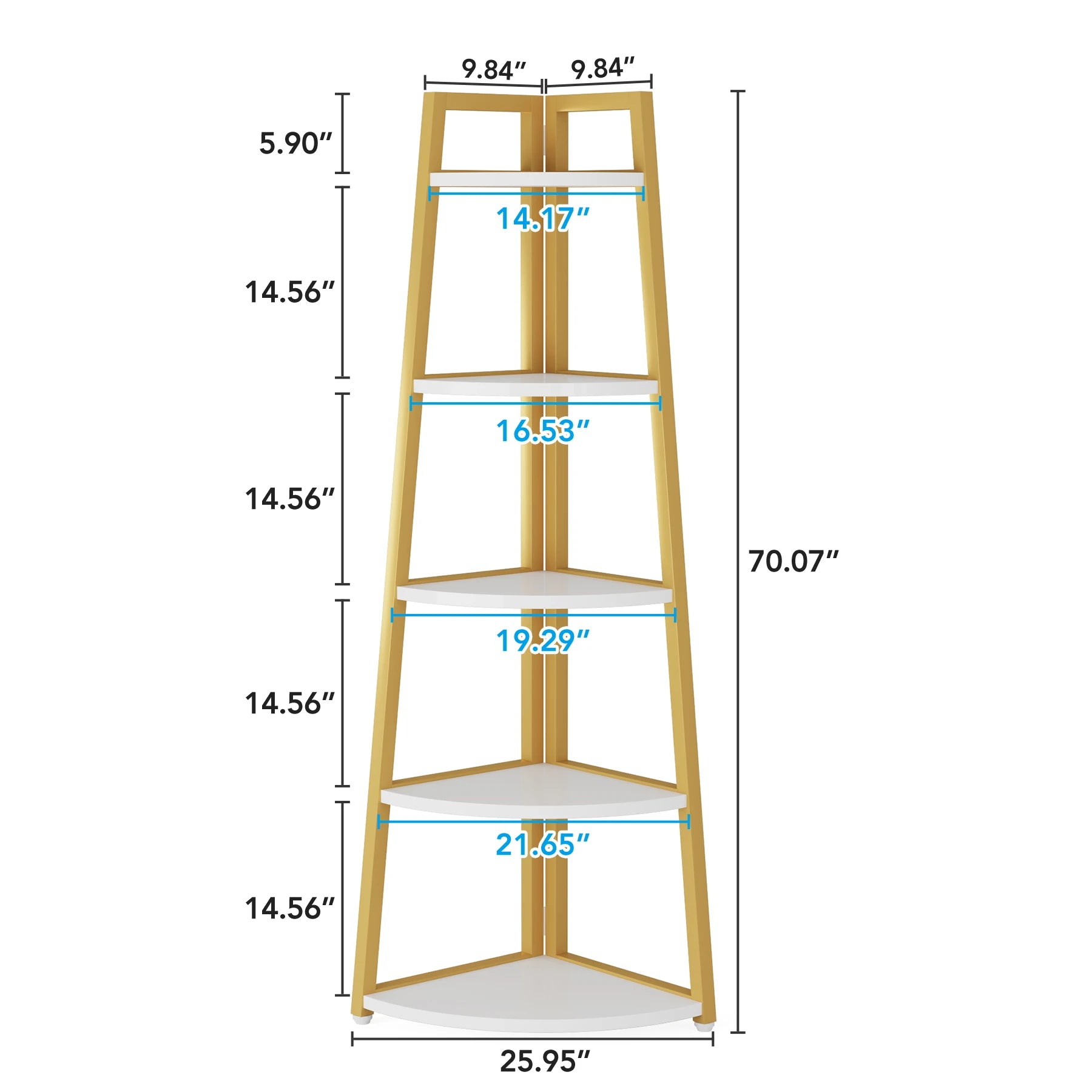Bastien Five-Tier Corner Ladder Shelf