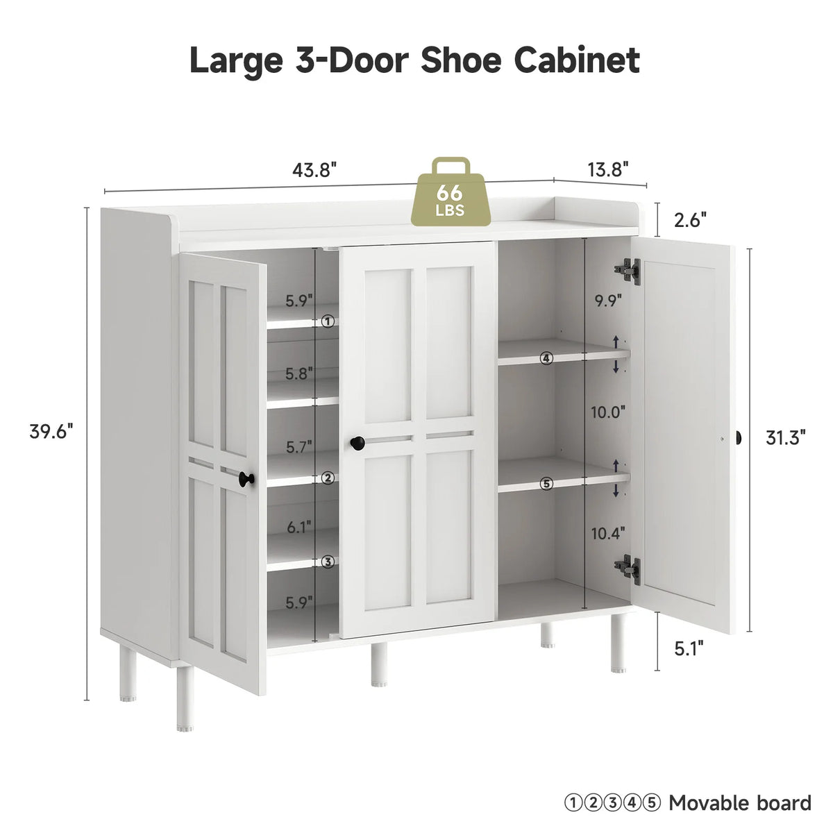 Aldersley 3-Door Shoe Cabinet