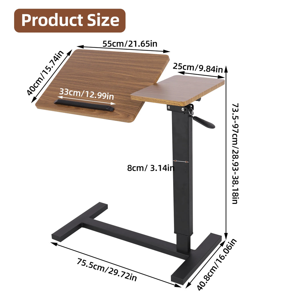 Finessebloom Adjustable Rolling Overbed Table