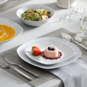 MALACASA Elisa Silver Trim Dinnerware