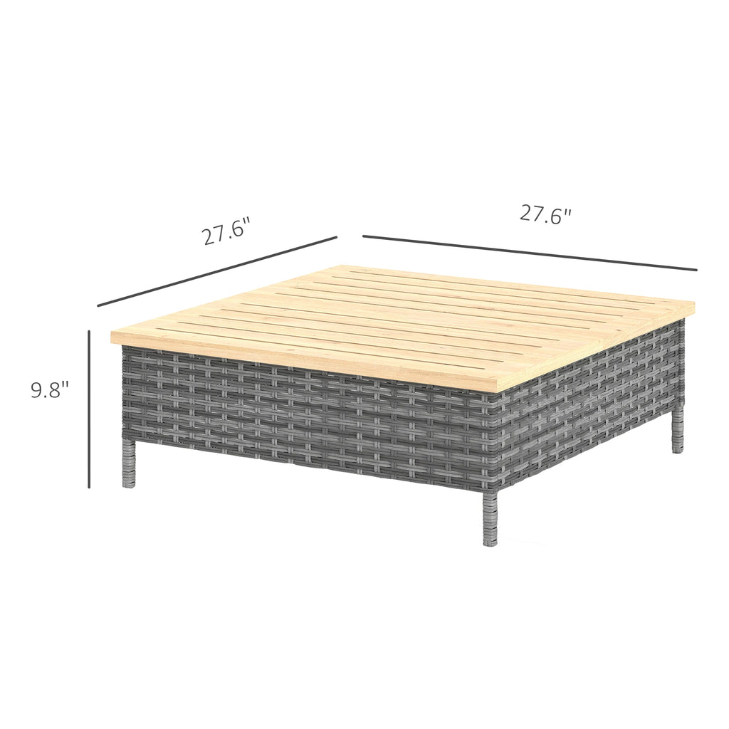 Selwick dimensions showing 27.6-inch length, 27.6-inch width, and 9.8-inch height
