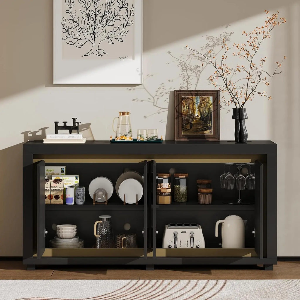 Driftloom open sideboard showing two shelf-divided storage bays