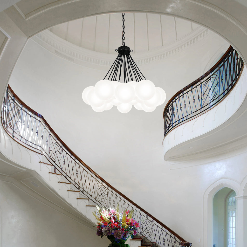 Cloudbell Glass Cluster Chandelier – Black