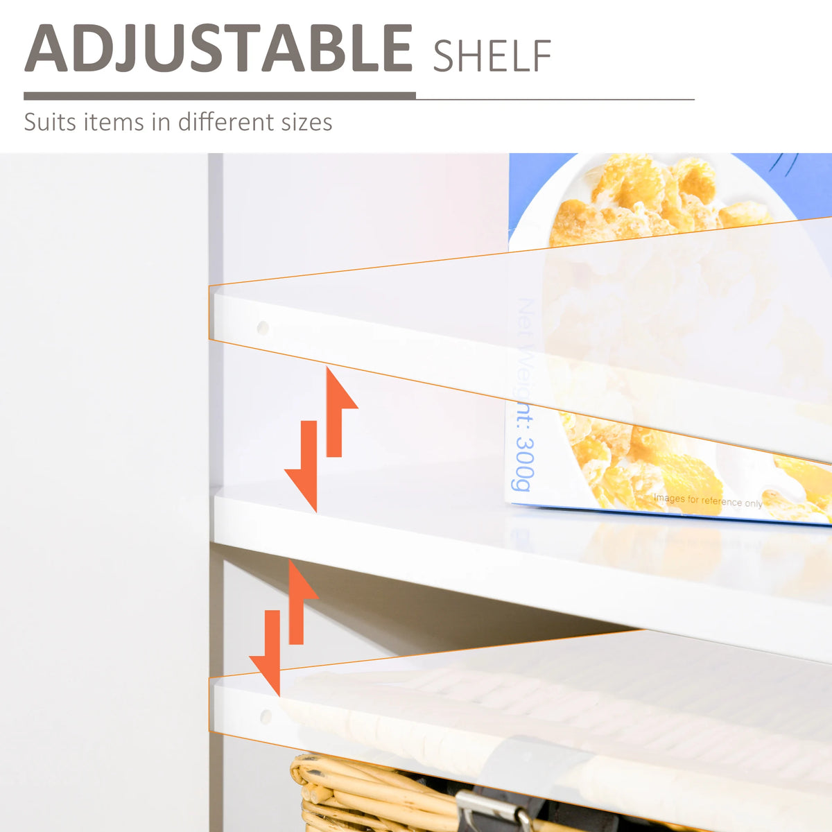 Zephyrlark adjustable interior shelf shown in two positions