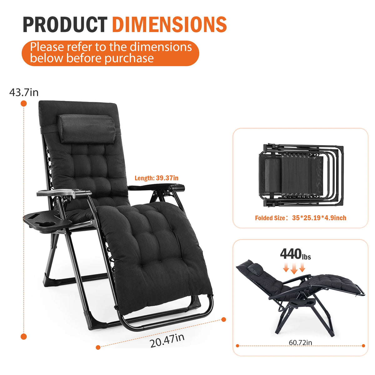 Annecy Zero Gravity Patio Recliner