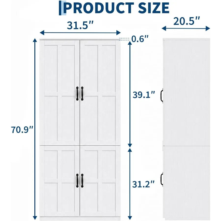 Front and side wardrobe measurements with separate upper and lower sections