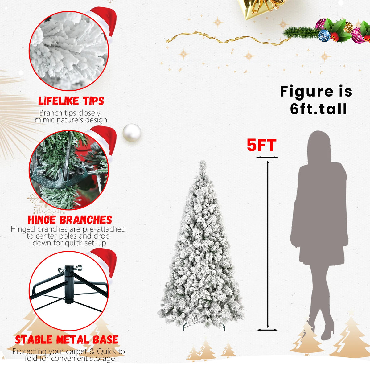 Everfrost Snowy Full-Body Christmas Tree
