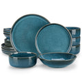 VANCASSO VEGA Reactive Blue Stoneware Dinnerware Set