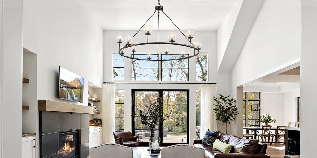 Stonegate Rustic Black High-Ceiling Chandelier
