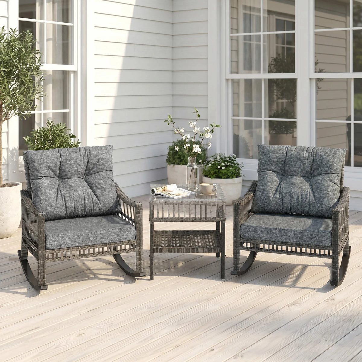 Grayhaven Three-Piece Rocking Bistro Set