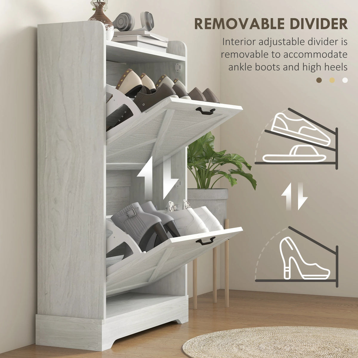 Sparkecho Slim Two-Drawer Shoe Cabinet