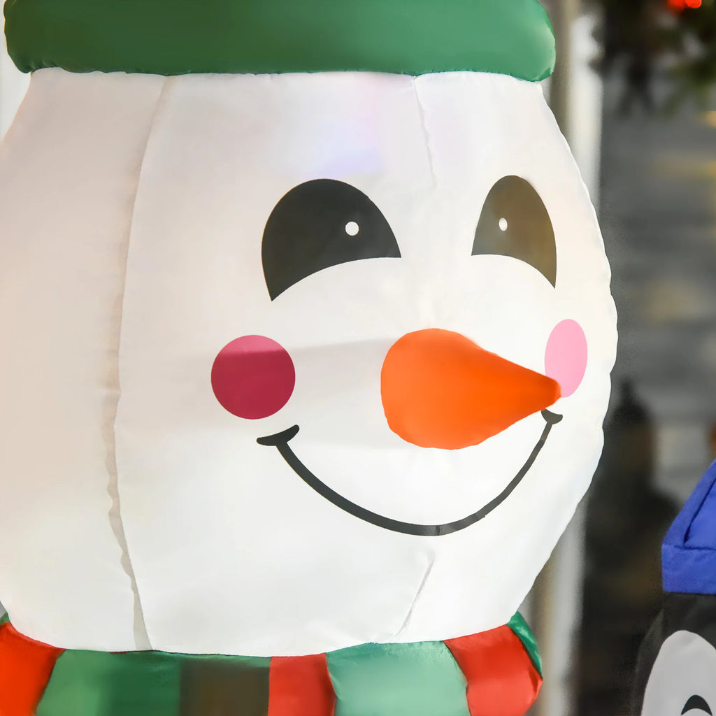 Northglow Snowman & Penguins Inflatable – 6 ft