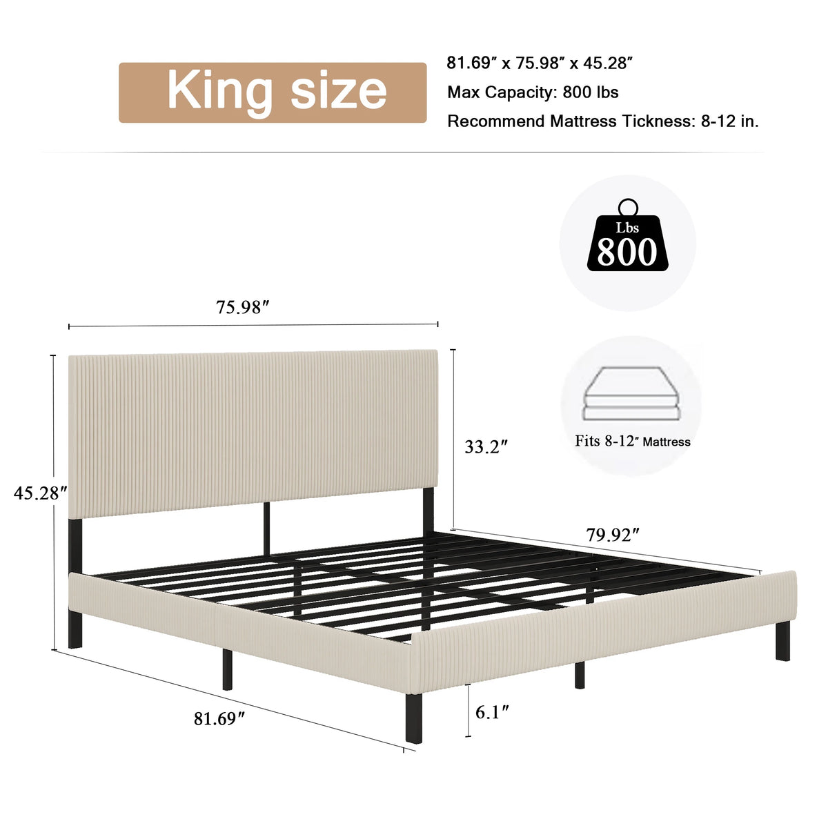 Taldenby King Upholstered Platform Bed