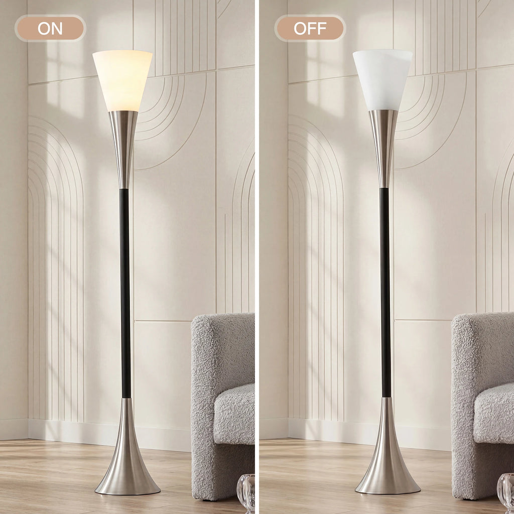Valmere Sandblasted Glass Floor Lamp