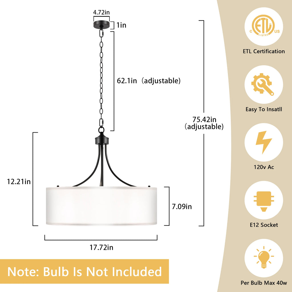 Rosefen Five-Light Drum Chandelier