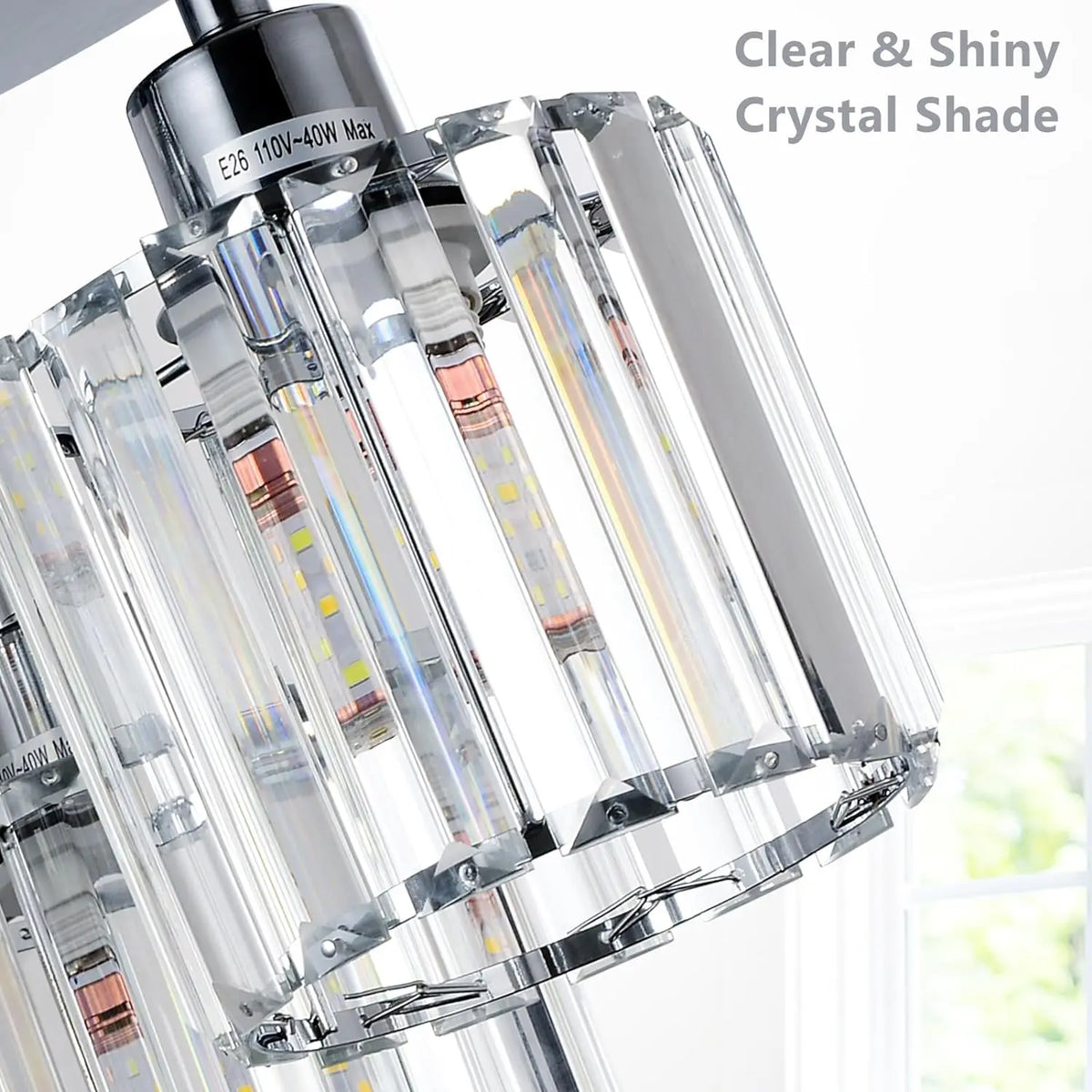 Aureglass Three-Light Crystal Ceiling Fixture