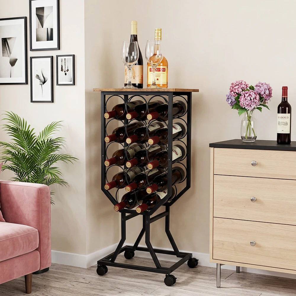 Tendaji Rolling Wine Rack