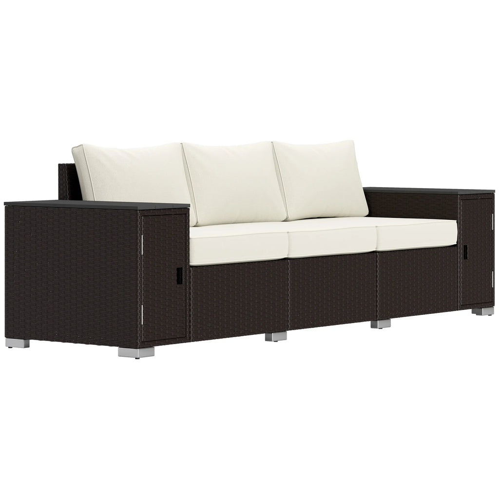 Solvara Wicker Storage Sofa – Cream