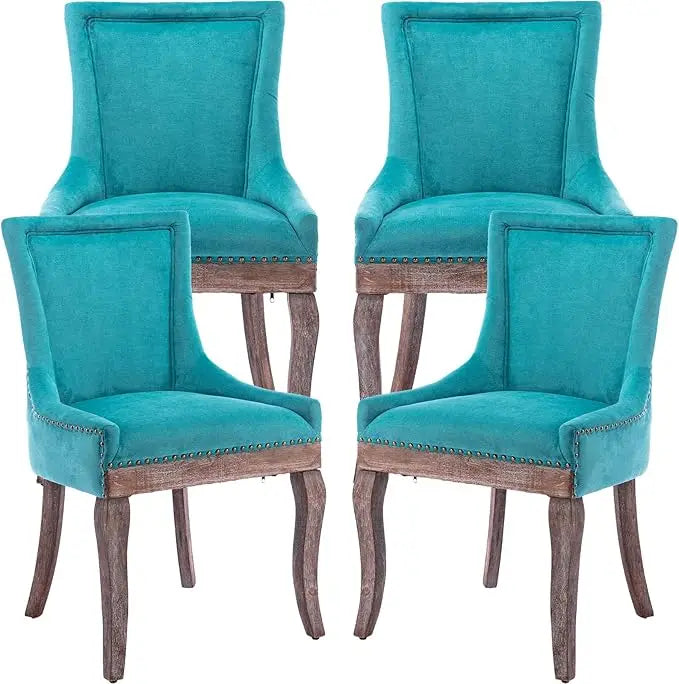 Belmont Upholstered Nailhead Dining Chairs – Set of 4