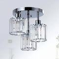 Aureglass Three-Light Crystal Ceiling Fixture