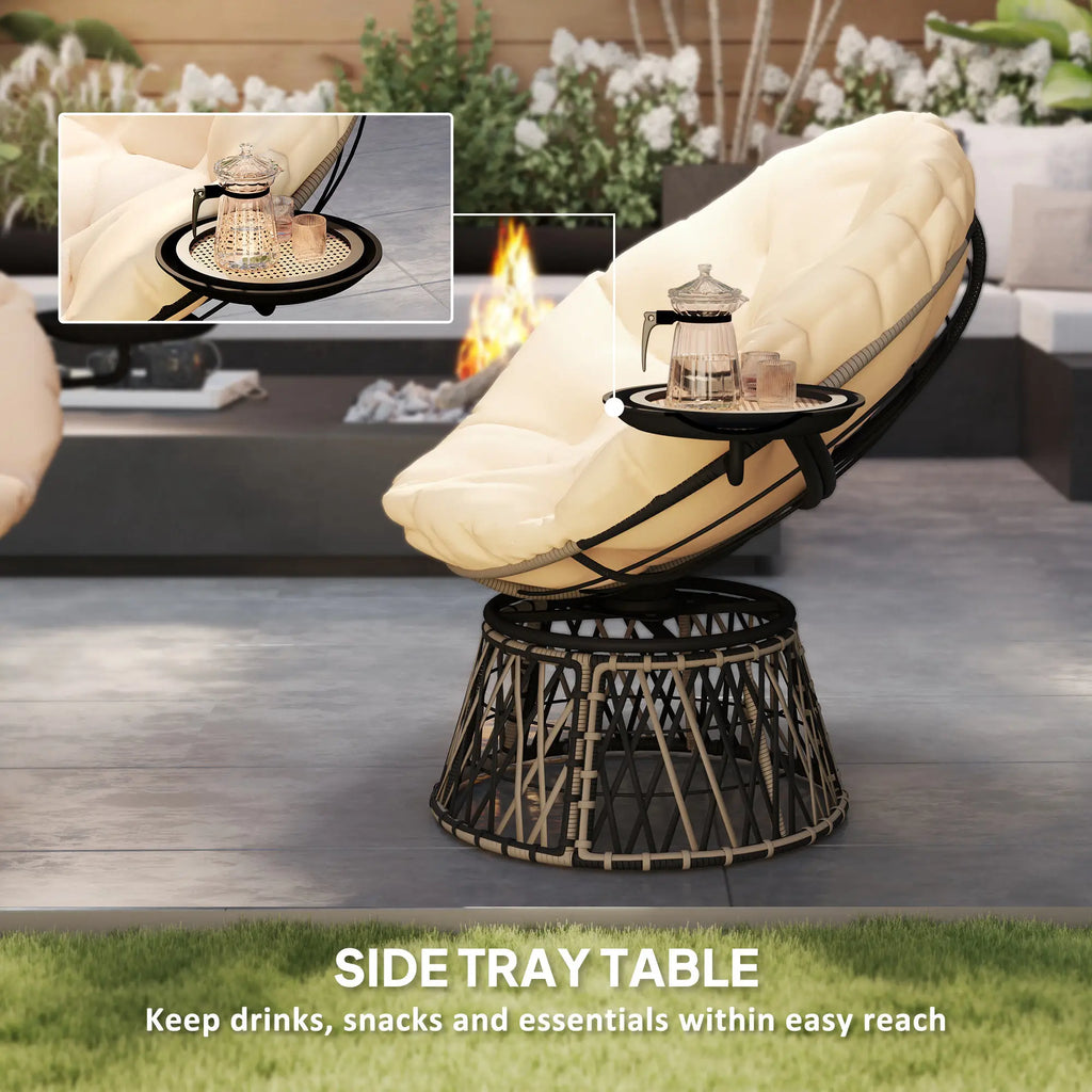 Orbitelle Papasan Swivel Chair – Gray