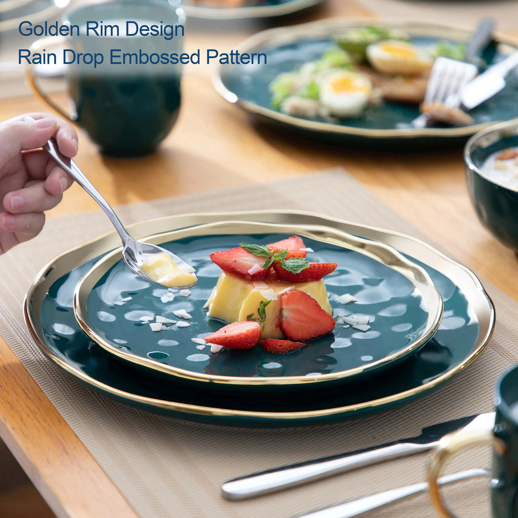 LOVECASA Green Hammered Dinnerware