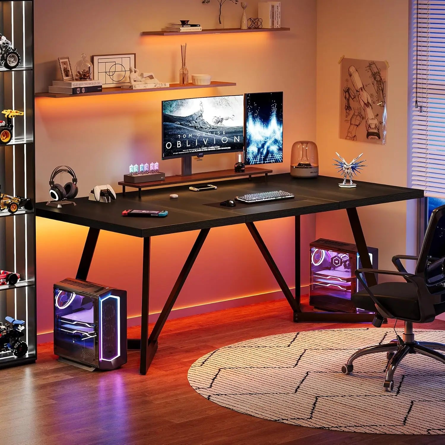 Dela Modern Black Executive Desk