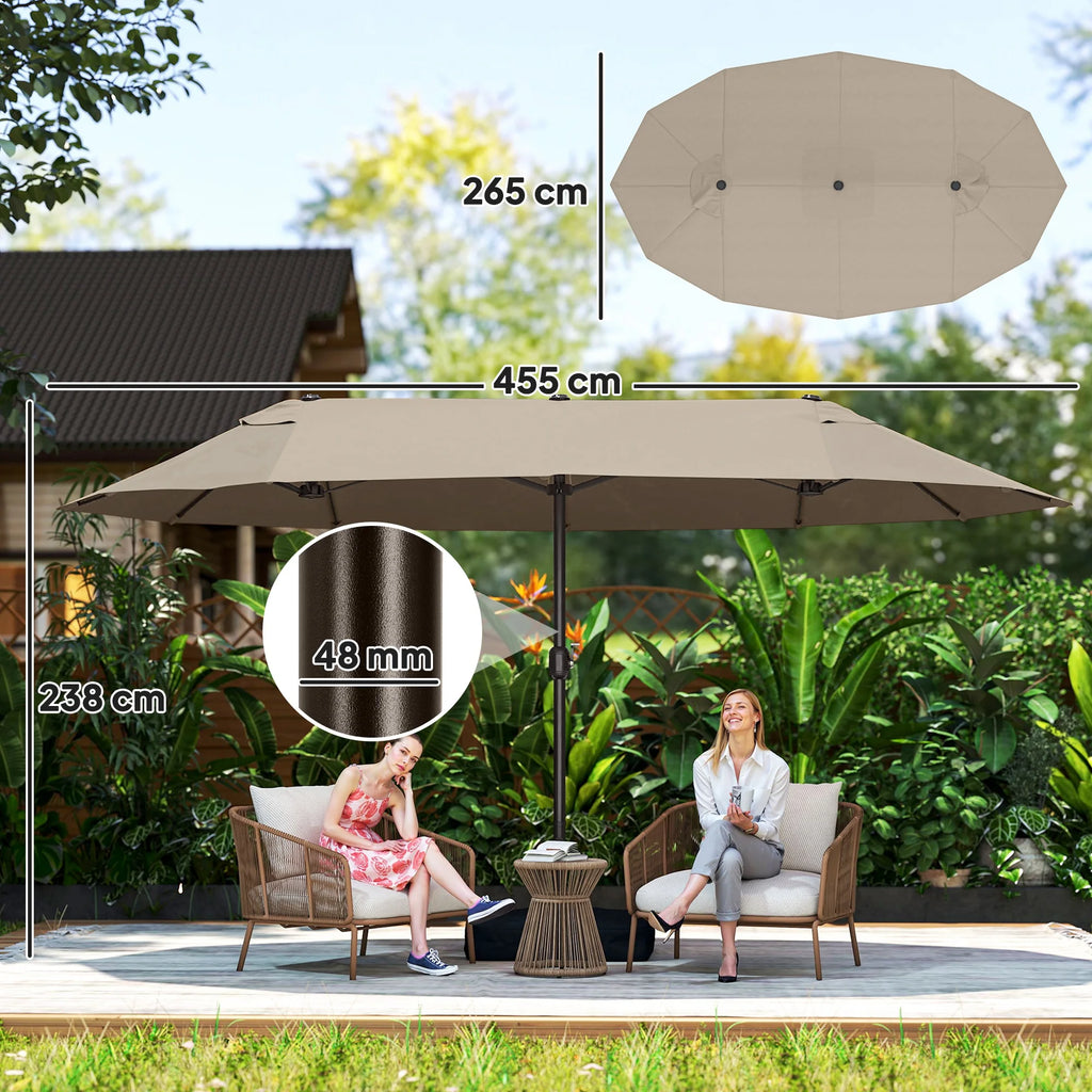 Caspian 15' Double-Sided Patio Umbrella – Coffee