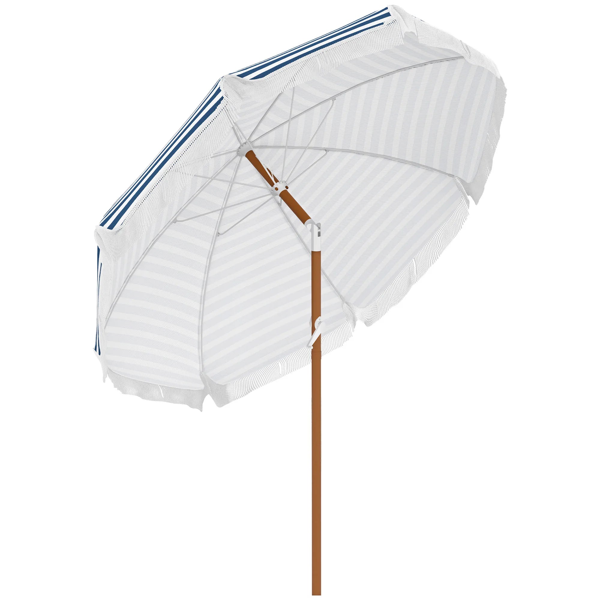 Marisol Fringe-Tilt Patio Umbrella – Blue