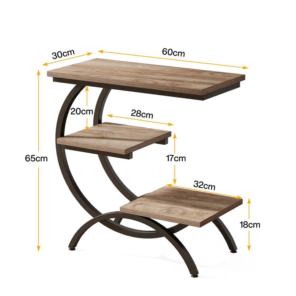 Nari 3-Tier C-Shaped Side Table