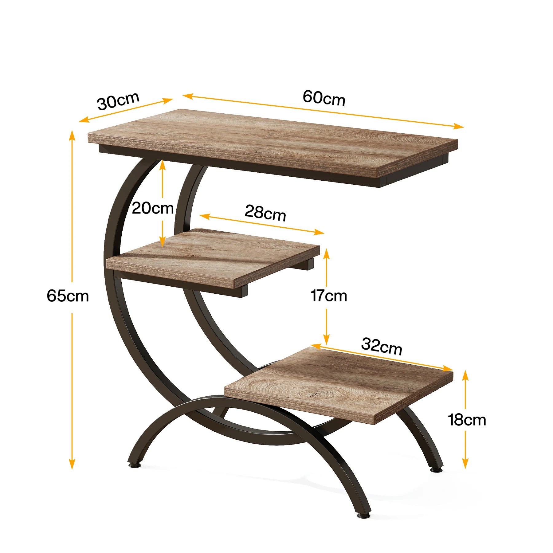 Nari 3-Tier C-Shaped Side Table