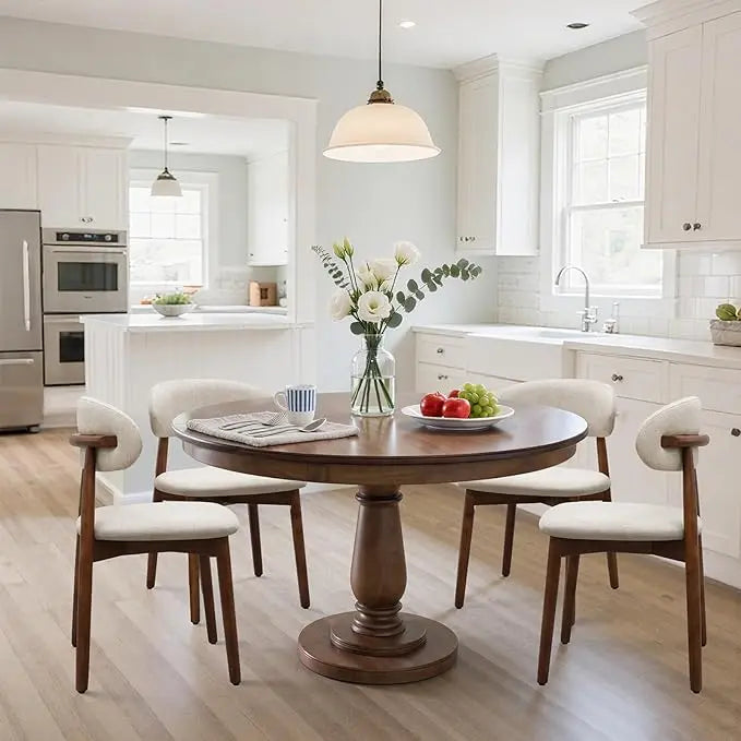 Upholstered Wood Dining Chairs – Set of 4