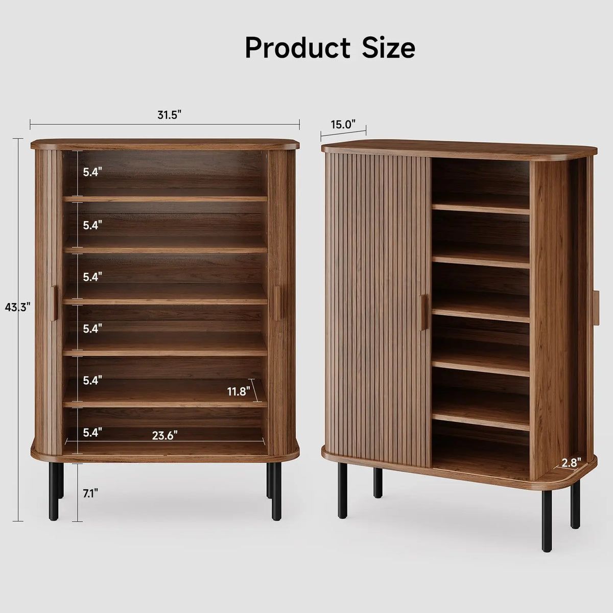 Sparkarc Fluted 6-Tier Shoe Cabinet