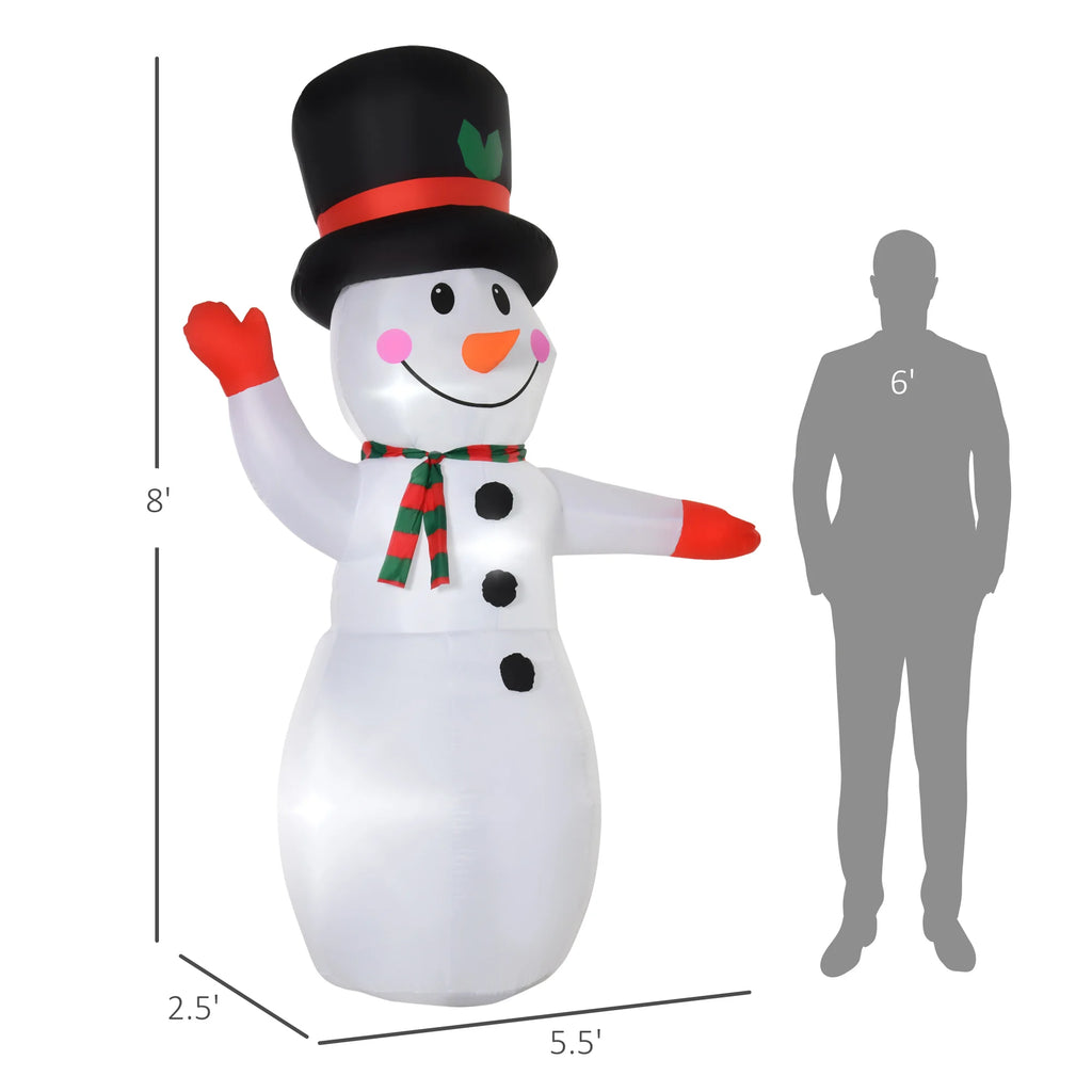 Northglow LED Snowman Inflatable – 8 ft