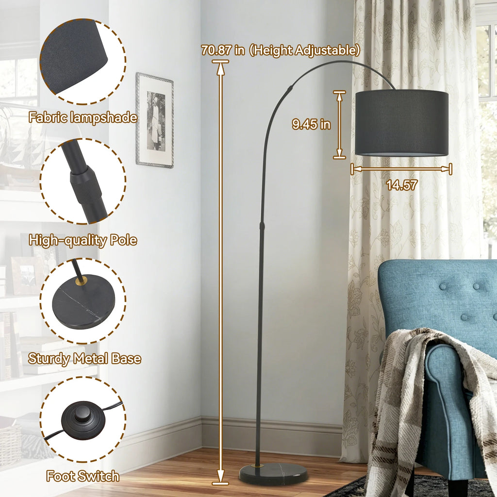 Arcwell Adjustable Floor Lamp – Black & Gray