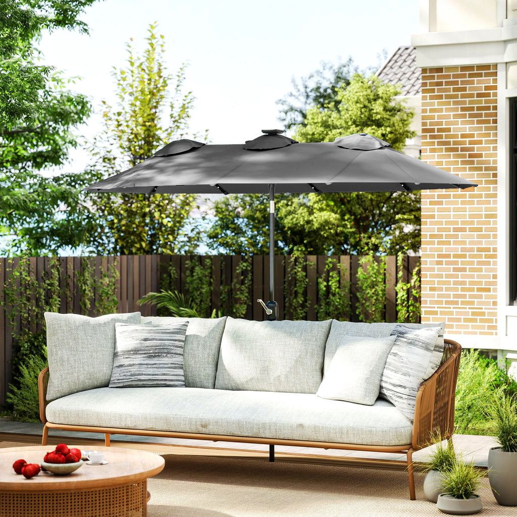 Ashcombe Solar Double Patio Umbrella