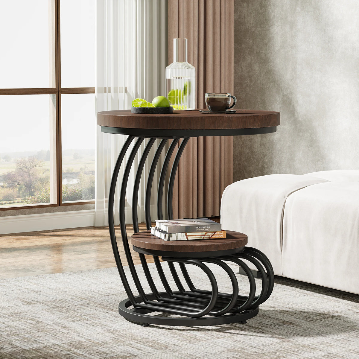 Tavio Curved 2-Tier End Table
