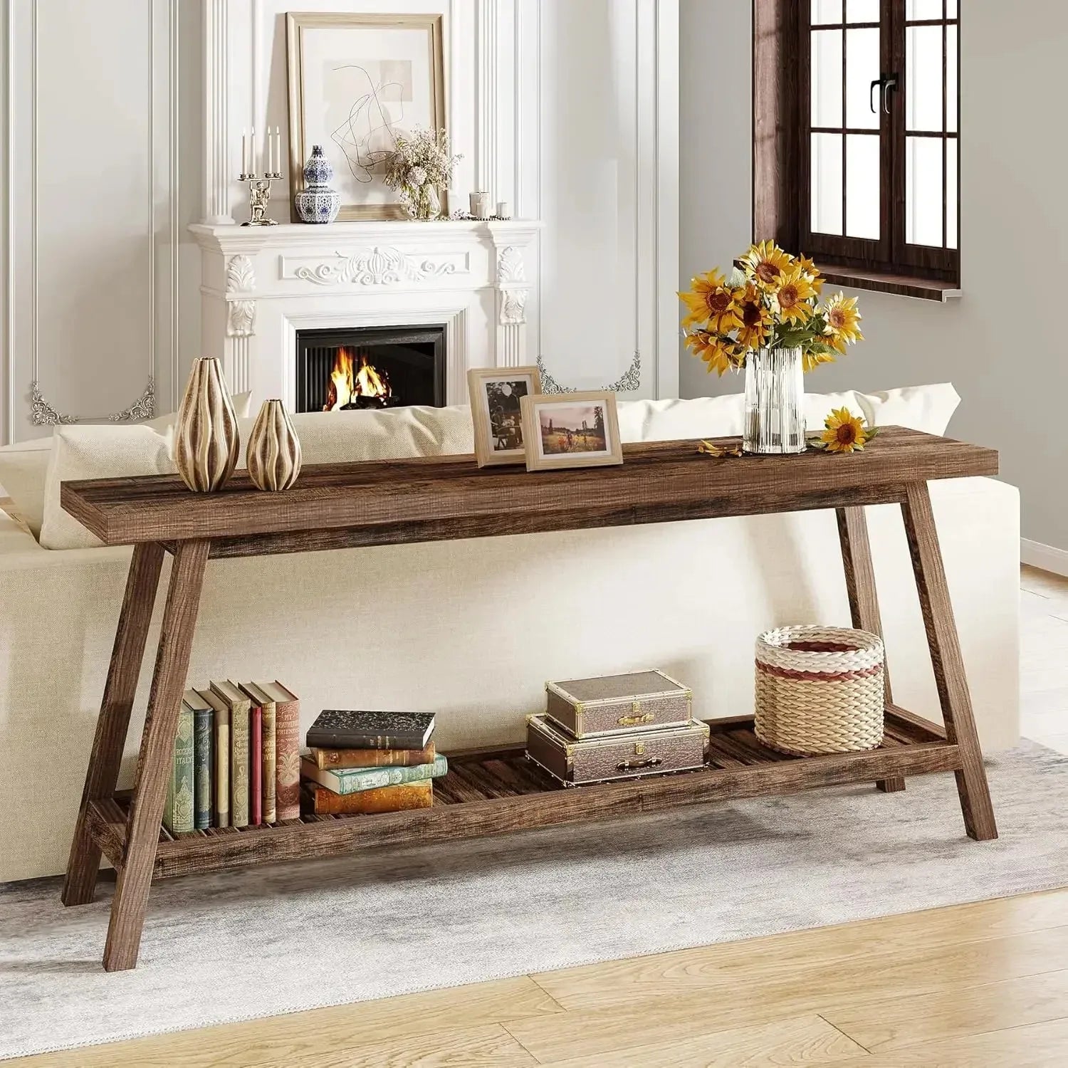 2-Tier Rustic Console Table