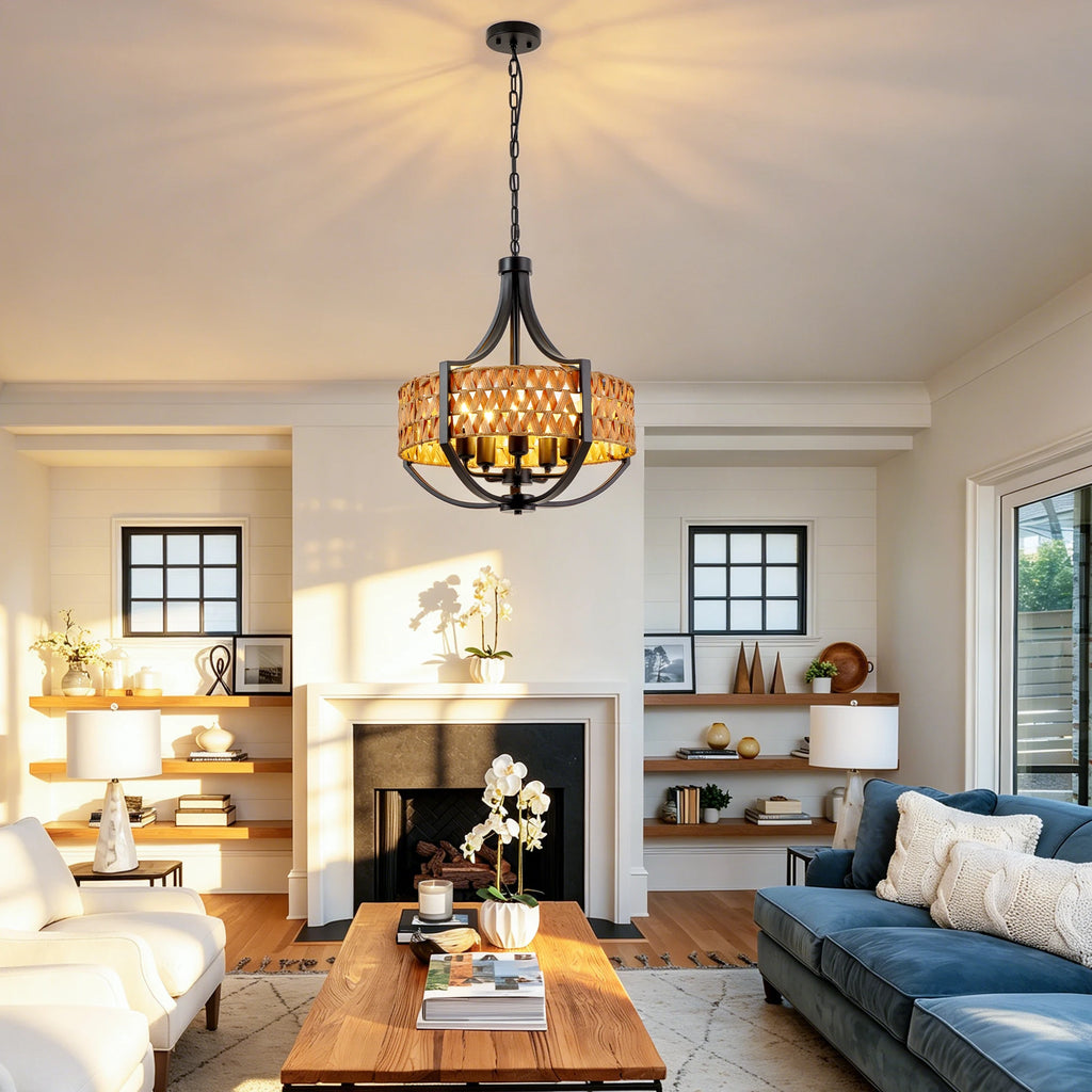 Brindlewick Rattan Ring Chandelier