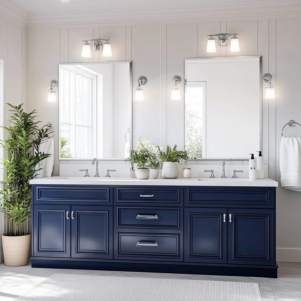 Frameless Beveled Rectangle Wall Mirror – Modern Silver Finish