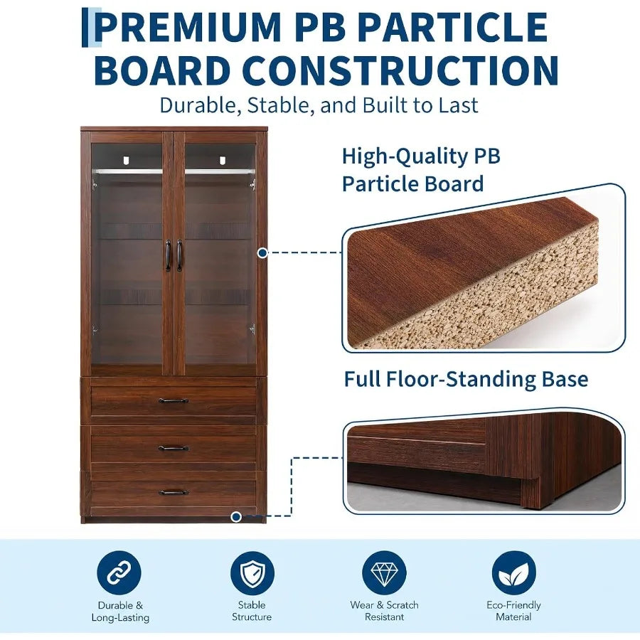 Particleboard panel construction with full floor-standing base