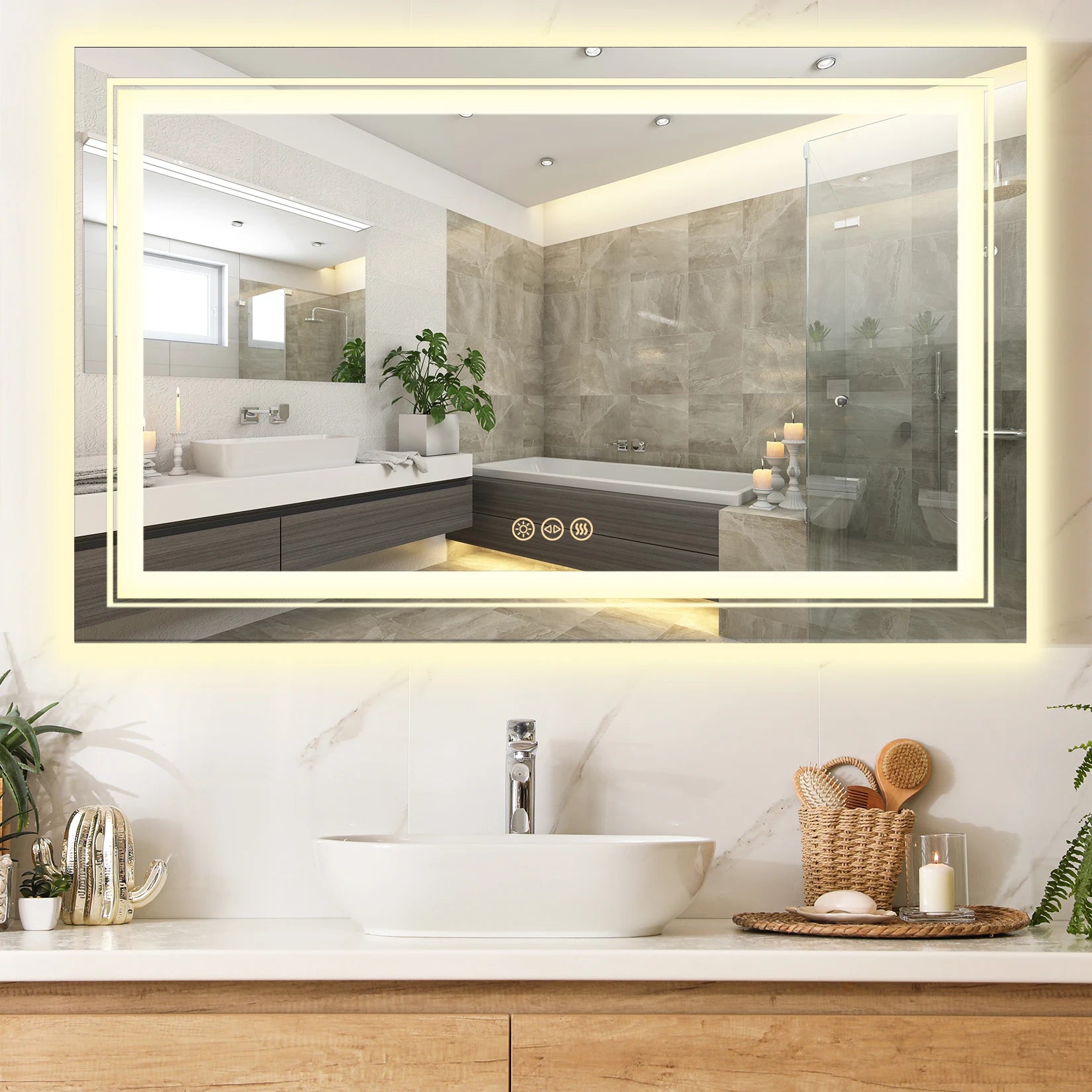Halo LED Lighted Bathroom Mirror