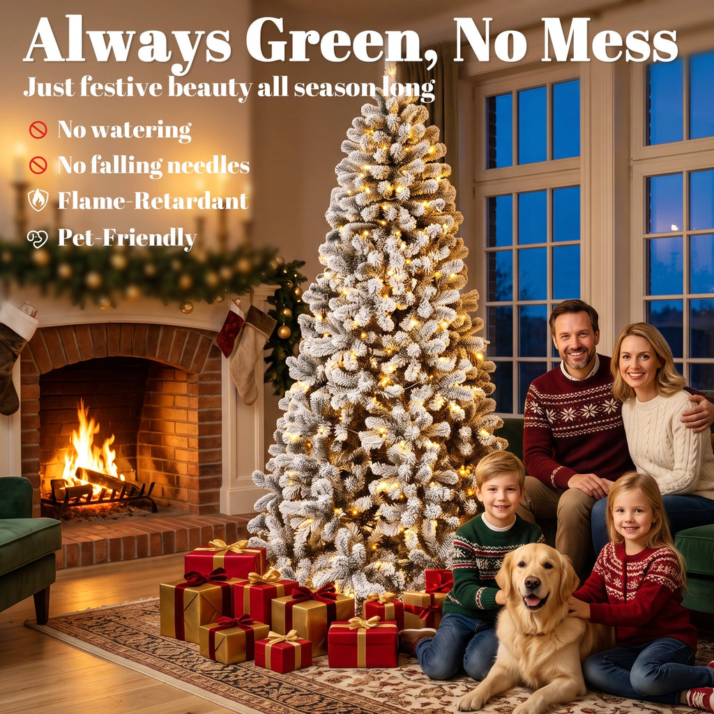 Northpine Pre-Lit Flocked Christmas Tree