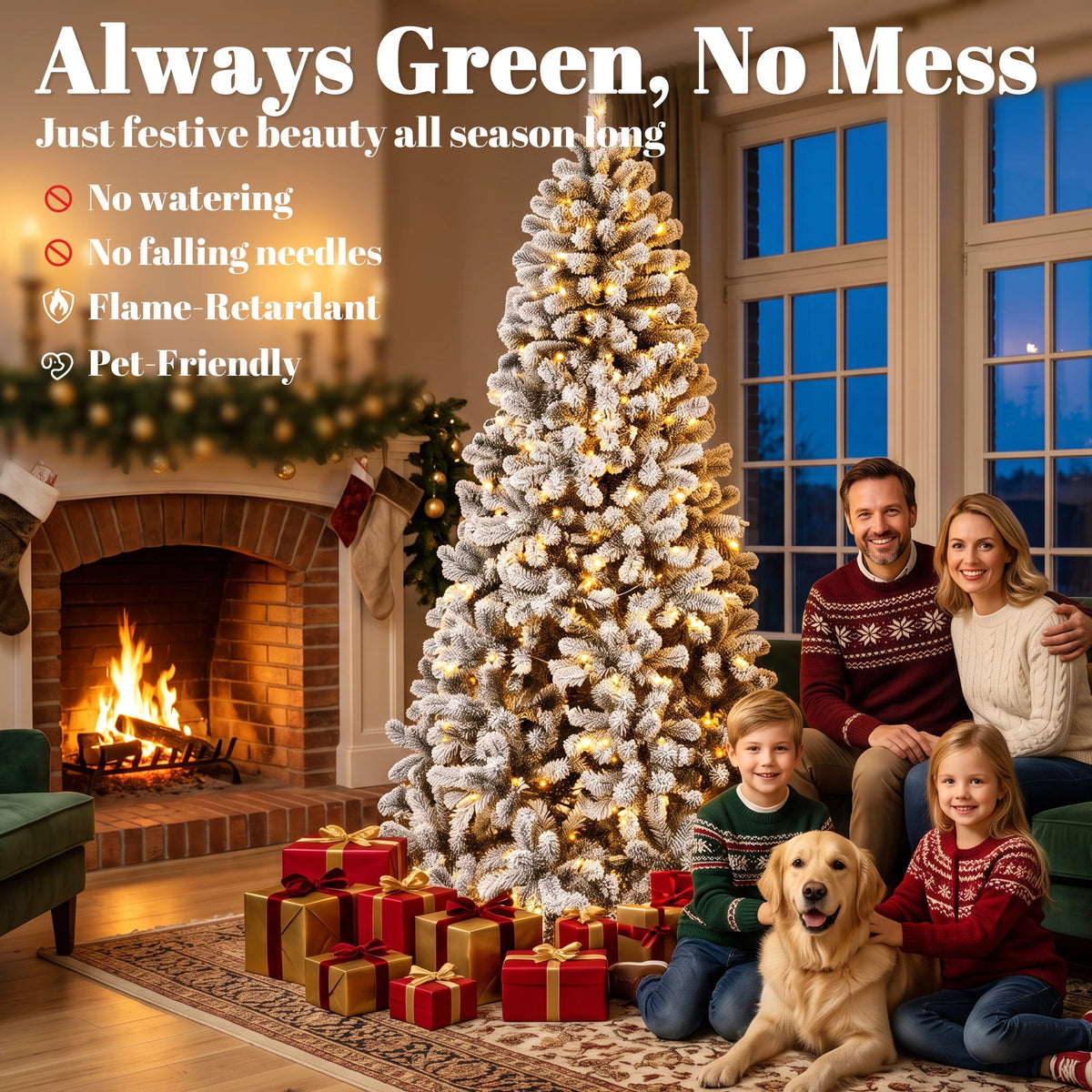 Northpine Pre-Lit Flocked Christmas Tree