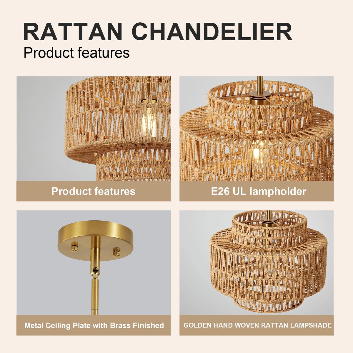 Netherton Woven Rattan Pendant