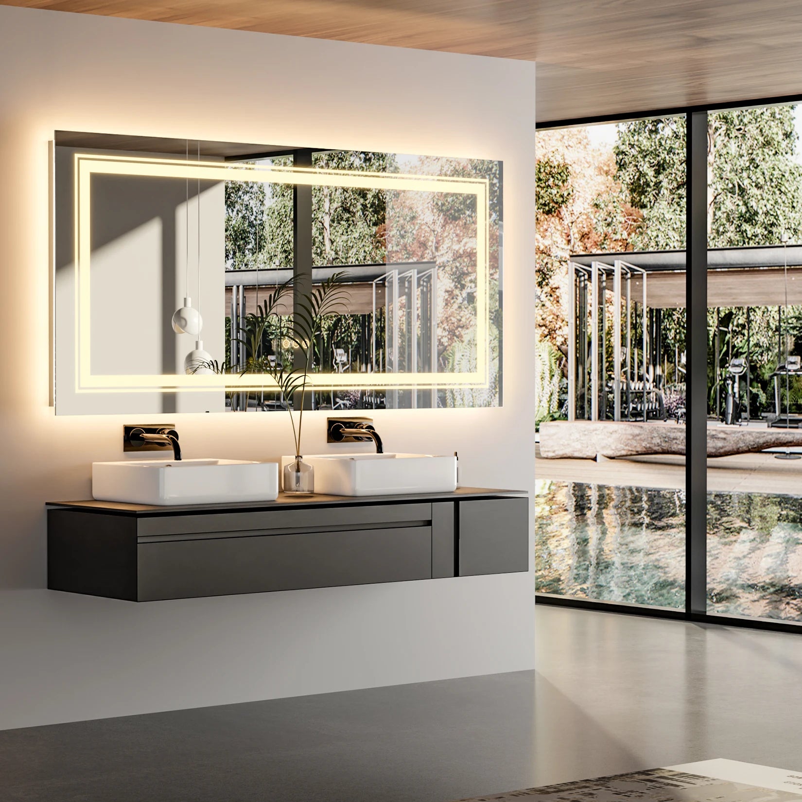 Solene Front & Backlit LED Bathroom Mirror