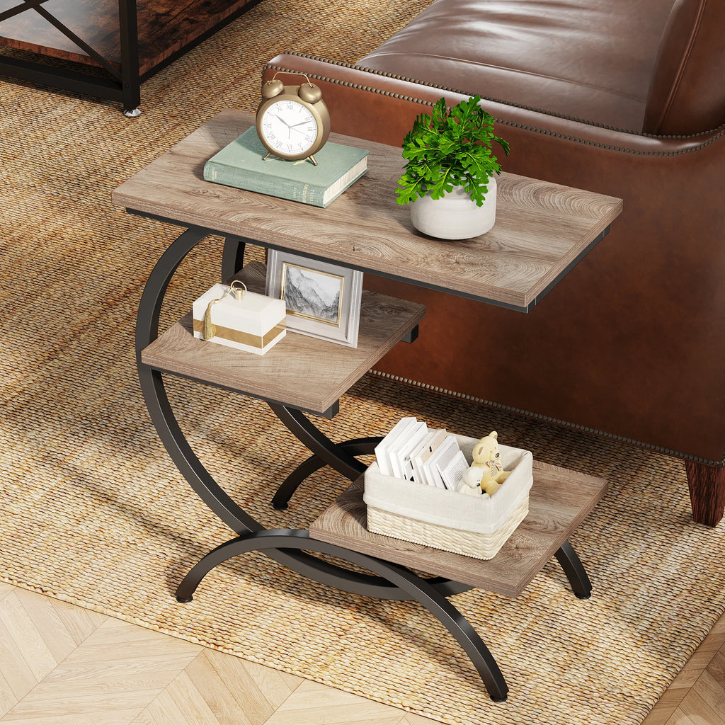 Nari 3-Tier C-Shaped Side Table