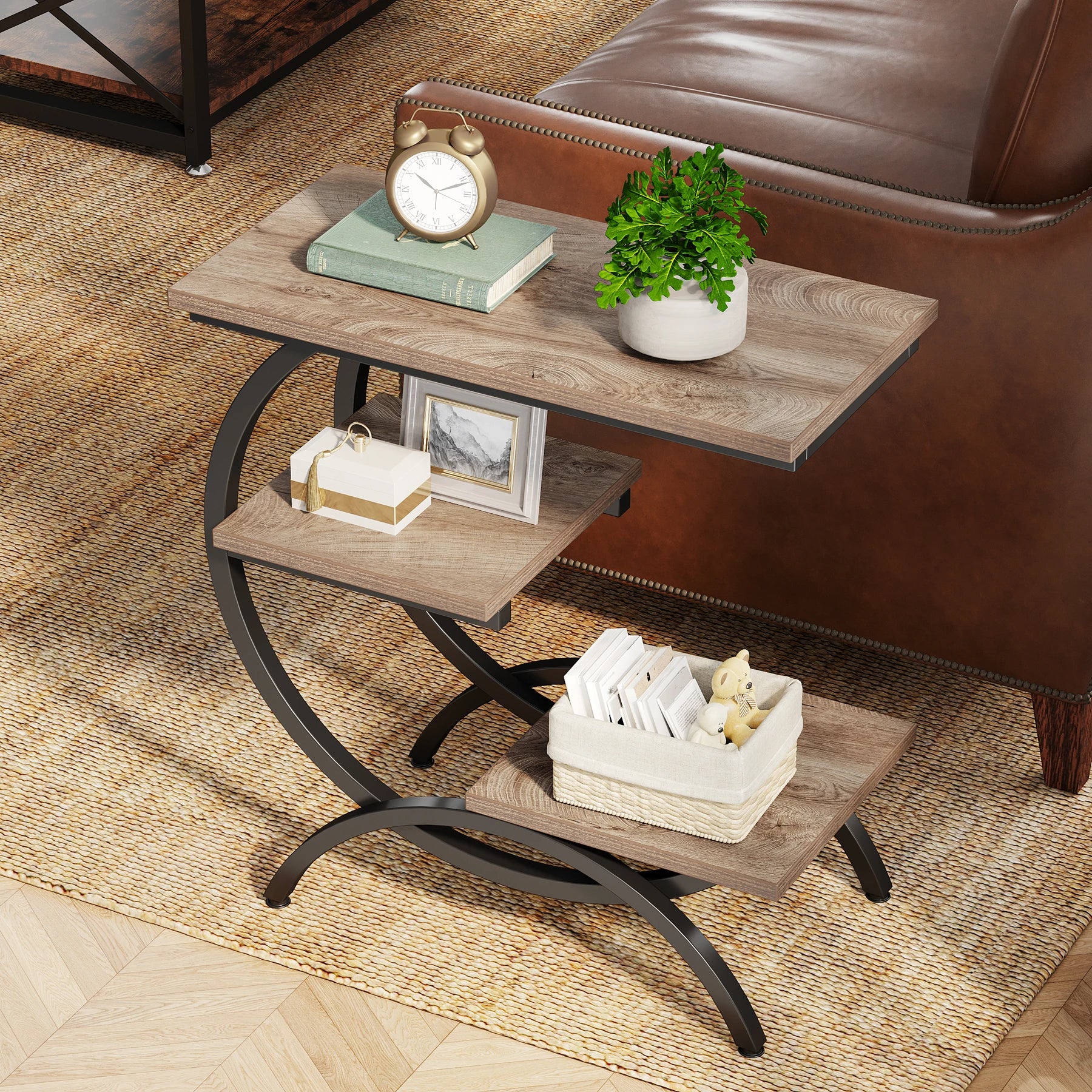 Nari 3-Tier C-Shaped Side Table