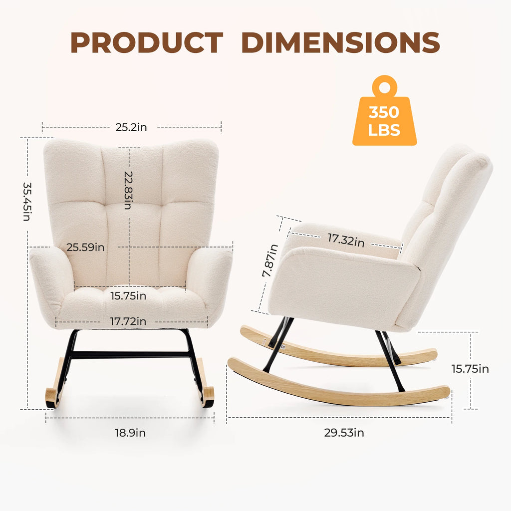Finesseray Teddy Upholstered Rocking Chair