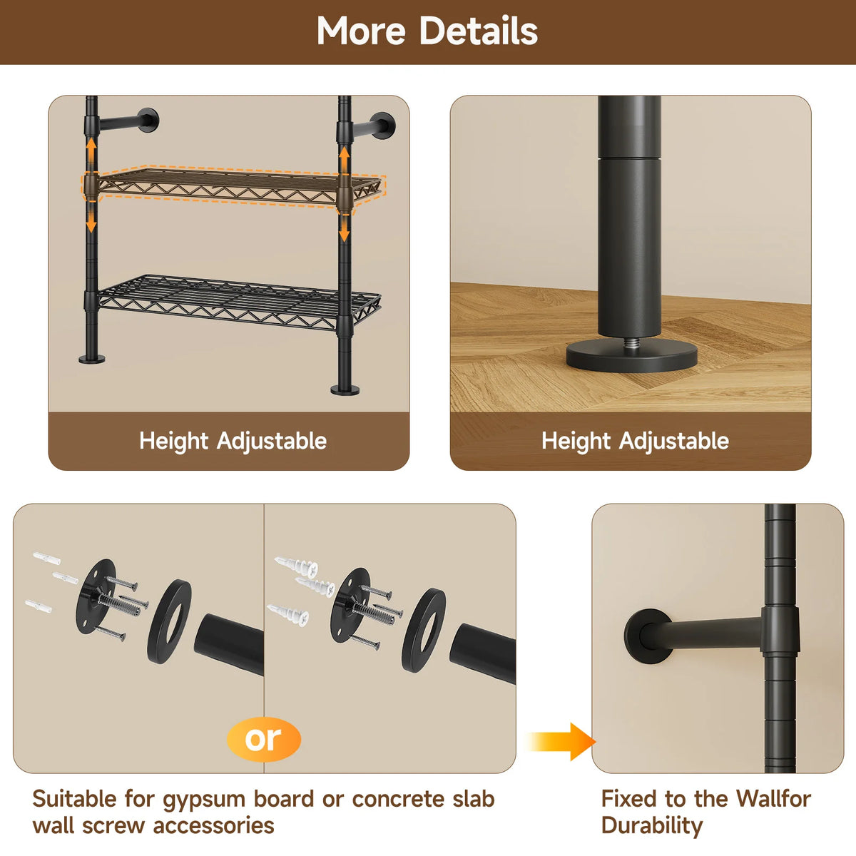 Amberecho Expandable Wall-Mounted Closet System